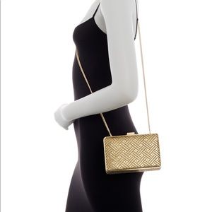 Michael Kors Box Clutch Metallic Gold Evening Bag